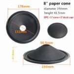 1PC Speaker Woofer Paper Cone 8 Inch 10 Inch Rubber Surround With Dust Cap Repair Kit 2