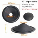 1PC Speaker Woofer Paper Cone 8 Inch 10 Inch Rubber Surround With Dust Cap Repair Kit 3