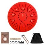 6 inch 11 Tune Steel Tongue Drum Percussion Musical Instrument Hand Tank Drum with Bag Drumsticks 2