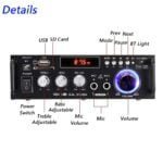 600W Home Amplifiers Audio bluetooth Amplifier Subwoofer support USD SD HiFi Radio With 2 Mic Professional 1