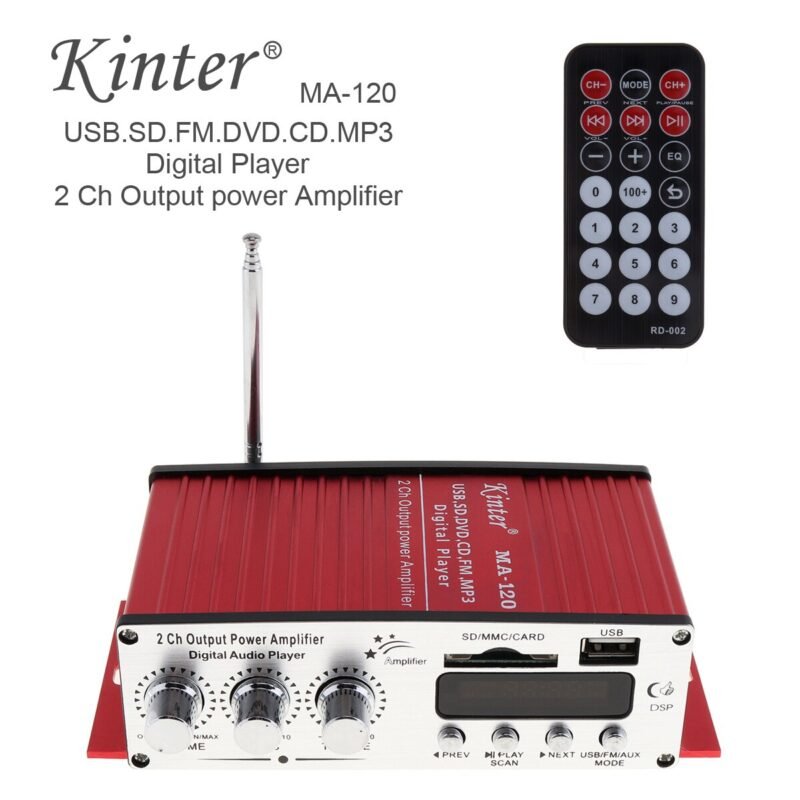 Kinter MA 120 12V 2CH HIFI Car Power Amplifier FM Radio Stereo Music Player Support USB