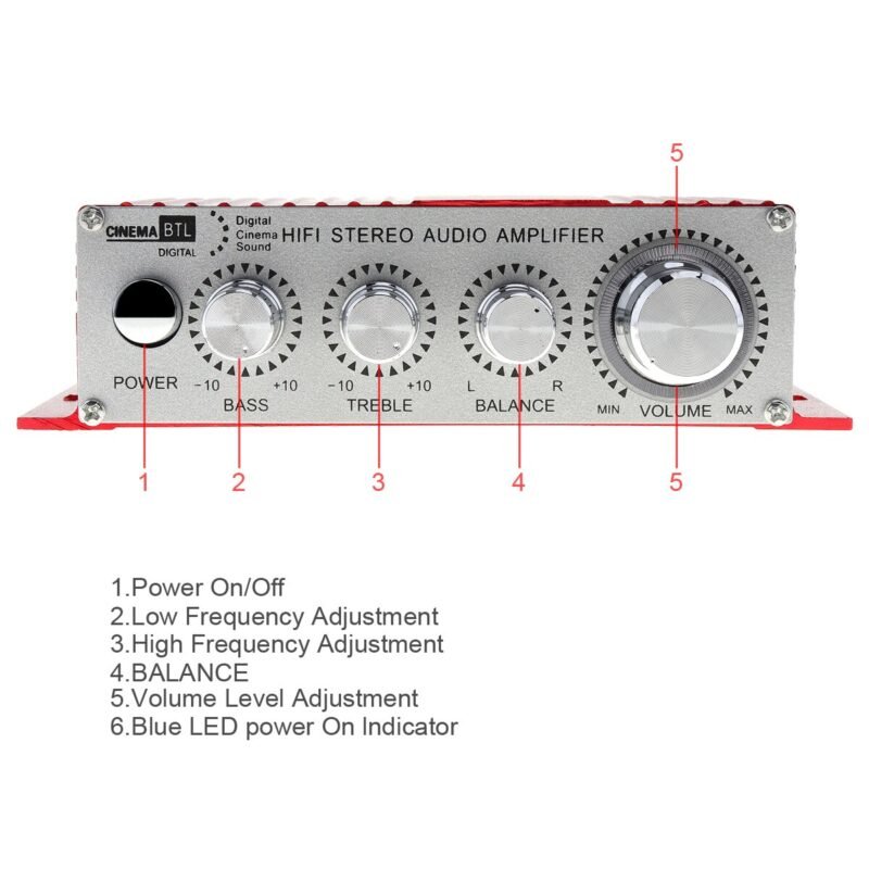 Kinter MA 180 Mini USB Alloy Car Audio Amplifier 2CH Stereo HIFI Amplifier for Boat Amp 1