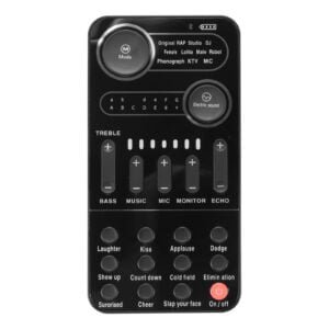 Live Sound Card Multiple Sound Effects Portable Live Broadcast Voice Changing Card with Mic for Live