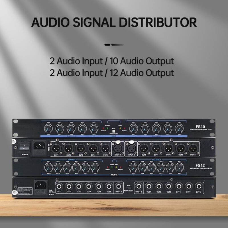 Professional Audio Signal Splitter Two In Twelve Out XLR Stage Line Array DJ Performance Conference Multi 1