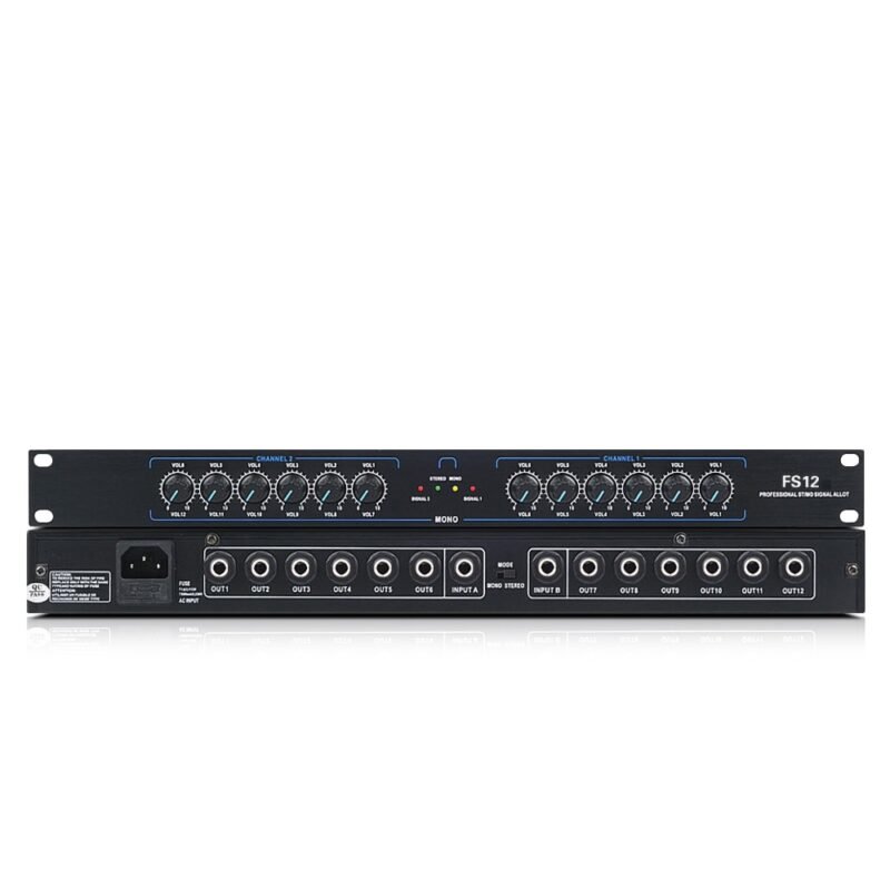 Professional Audio Signal Splitter Two In Twelve Out XLR Stage Line Array DJ Performance Conference Multi 4