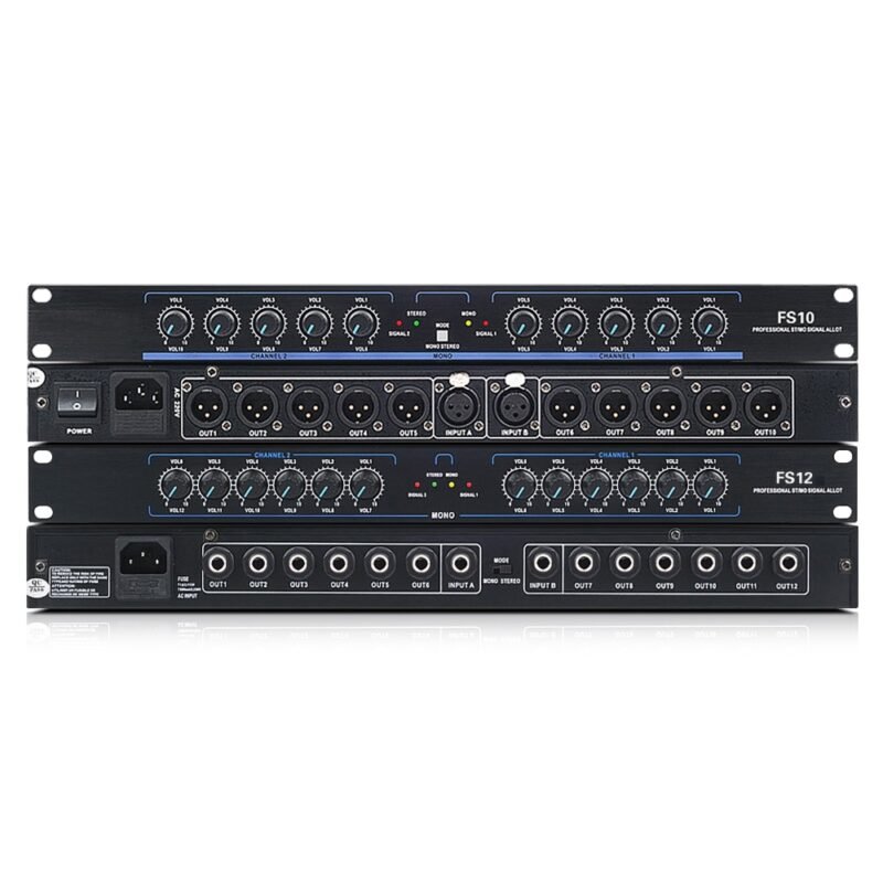 Professional Audio Signal Splitter Two In Twelve Out XLR Stage Line Array DJ Performance Conference Multi 5