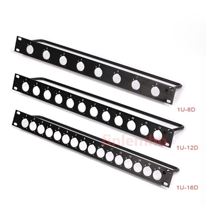 Rack Patch Panel 8 12 16 Way Channel 1U Flight Case Mount For XLR Connecctor Male