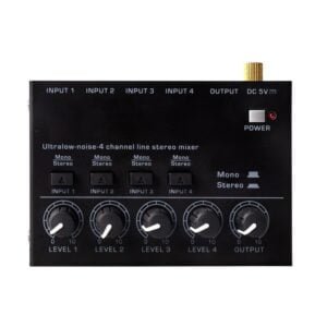 Audio Mixer Mini Low Noise Sound Mixer Ultra Compact Professional Sound Mixer 4 Channel Audio Mixer