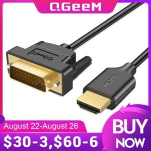 QGeeM HDMI to DVI Cable HDMI DVI Bi Direction Adapter for Xiaomi Xbox Serries X PS5