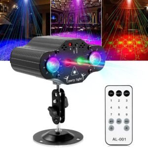 Stage DJ Party Laser Projector Disco Voice Controlled Red Green Blue Strobe Lights Club Family Holiday