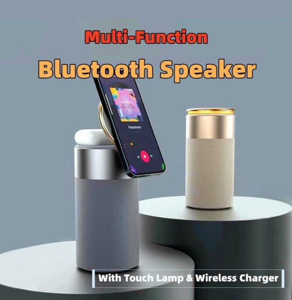 Magnetic wireless charging bluetooth speaker table lamp