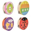 15cm Cartoon Wooden Tambourine Hand Drum