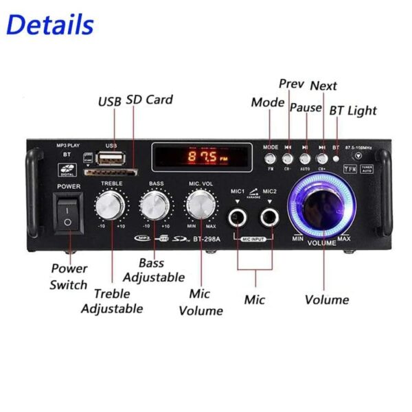 600W Remote control Home Amplifiers