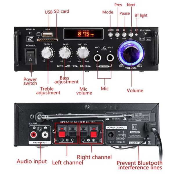 600W Remote control Home Amplifiers