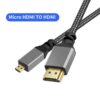 Micro HDMI to HDMI convert Cable 4PCS