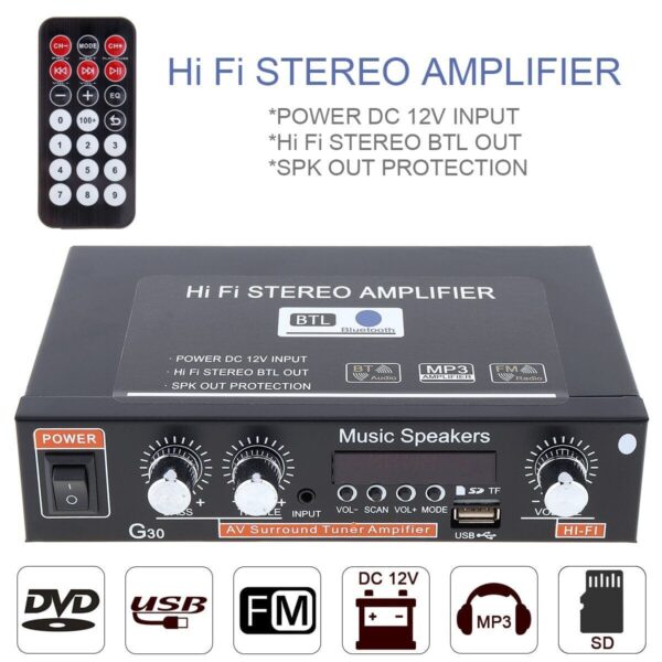 Car Audio Power Amplifier FM Radio Remote Controller
