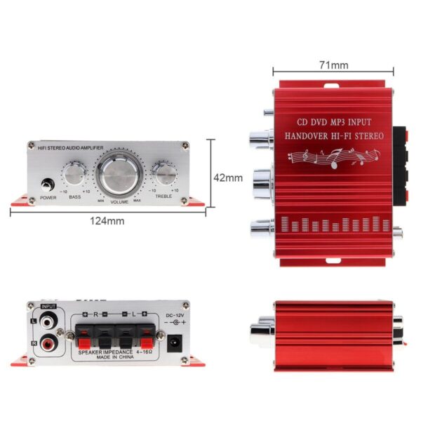 Handover Hi-Fi 12V Mini Car Amplifier Stereo CD / DVD / MP3
