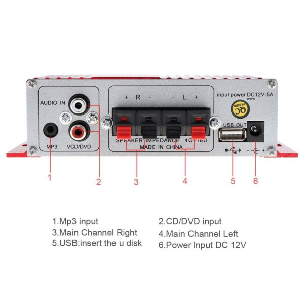 2CH Stereo mini USB Car Amplifier
