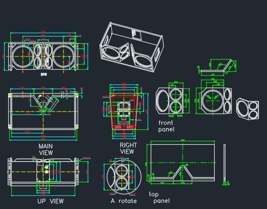 20models PA speaker cabinet drawing