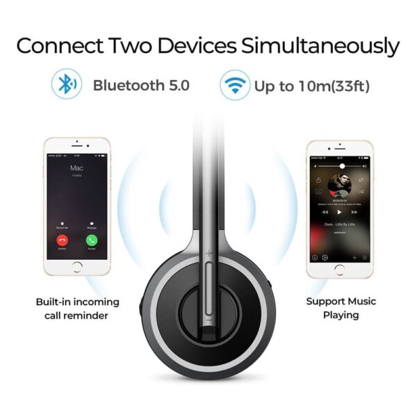Bluetooth Headset with Crystal Microphone for Trucker/Driver