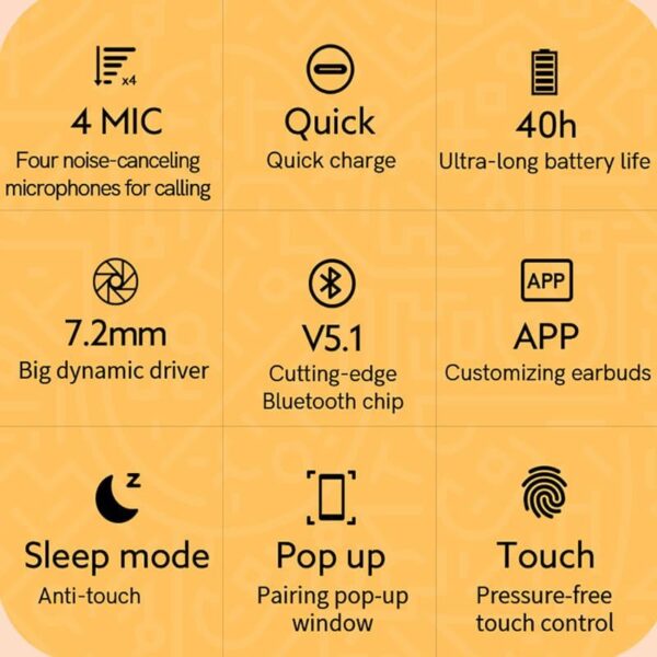 Bluetooth TWS Earphone Touch Control