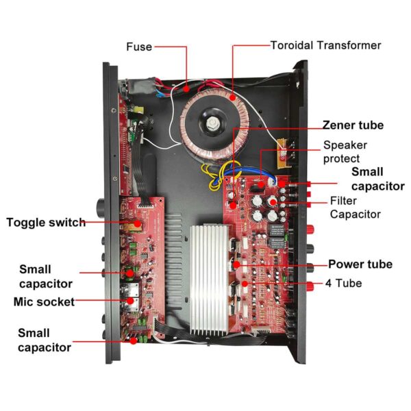 5 Channel bluetooth5.0 FM HiFi Stereo Amplifier