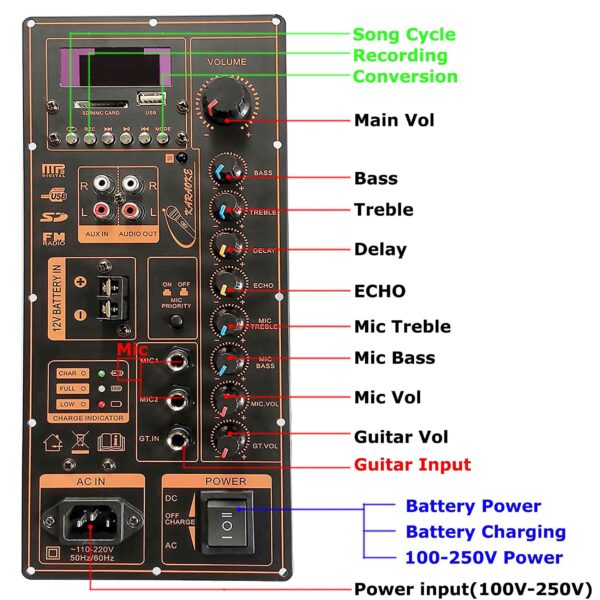 150w AC 110-220V Digital Bluetooth Stereo Amplifier Board