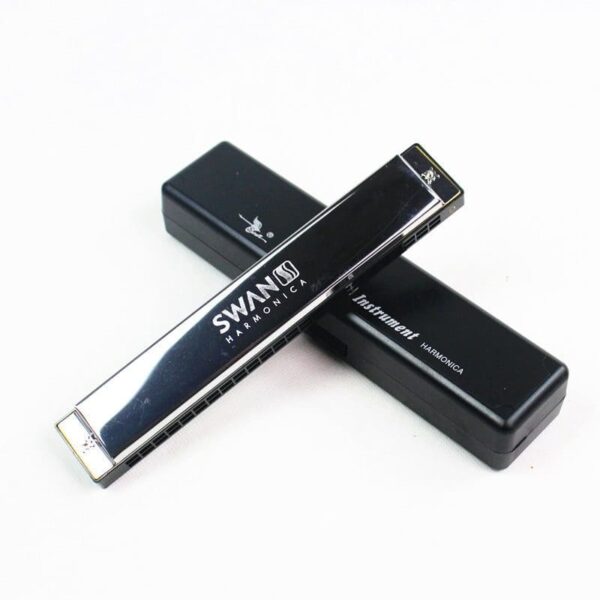 Swan Harmonica C Key 24 Holes Tremolo Mouth Organ Woodwind