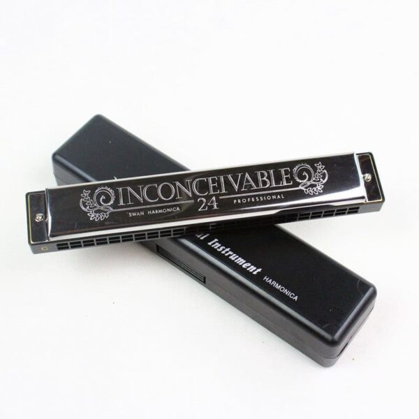 Swan Harmonica C Key 24 Holes Tremolo Mouth Organ Woodwind