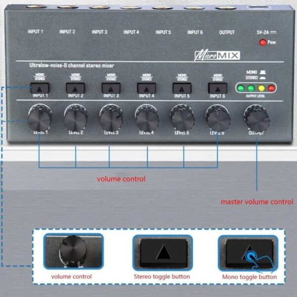 Digital Audio Mixer 6 Channel