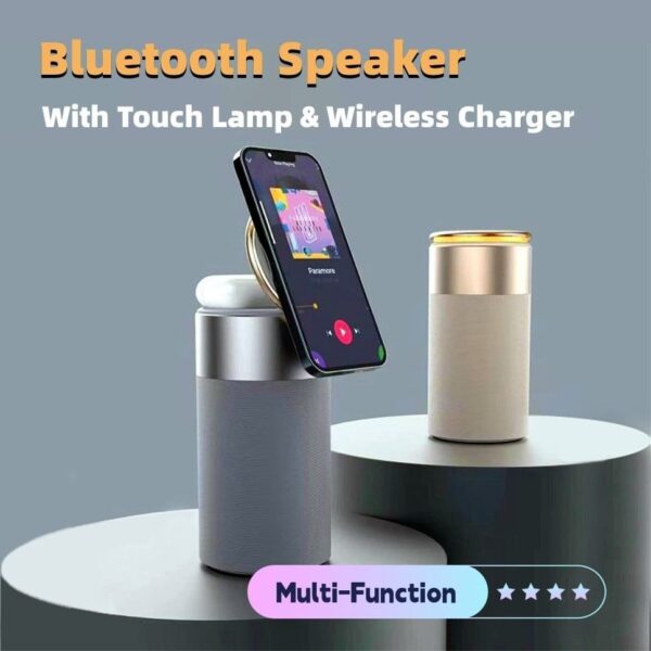 Magnetic wireless charging bluetooth speaker table lamp