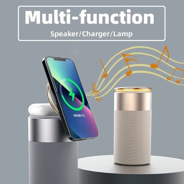 Magnetic wireless charging bluetooth speaker table lamp