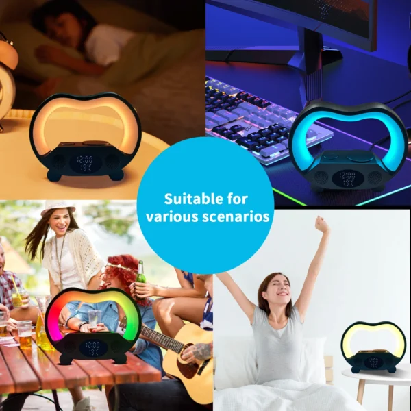 6-in-1 Smart LED Wireless Charger Bluetooth Speaker