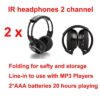 Infrared Stereo Wireless Headphones 2pcs