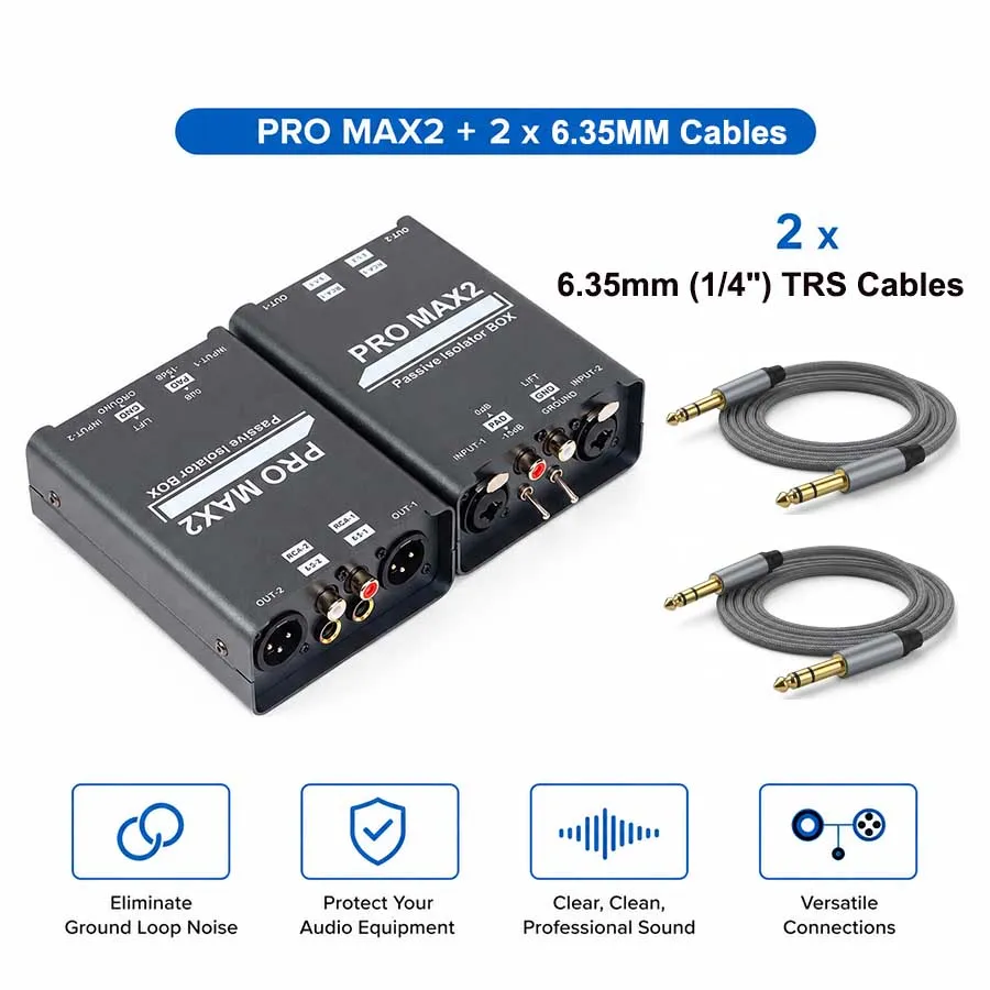 PRO MAX2 Heavy Duty Aluminum Audio Ground Loop Isolator Box