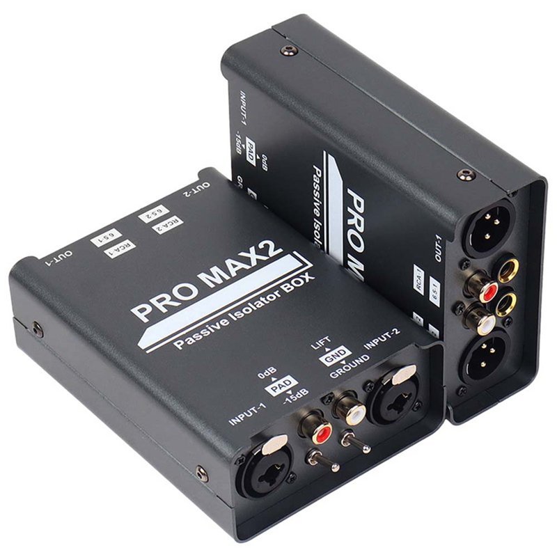 PRO MAX2 Dual Channel Passive Audio Ground Loop Isolator Box
